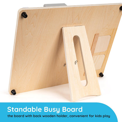 NILUTO Montessori Large Busy Board for Toddlers 3 Years Old - 20 in 1 Wooden Sensory Educational Toys -Fidget Toys for Autistic Children-Preschool Learning Activities Fine Motor Skills