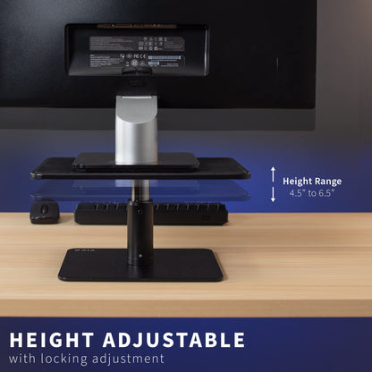 VIVO Universal Height Adjustable Ergonomic Computer Monitor and Laptop Riser Tabletop Desk Stand, Black, STAND-V000SB