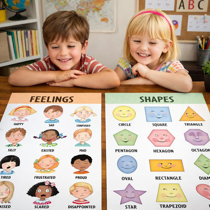 Mary Engelbreit Preschool Learning Posters Set (8-Pack), Toddler Learning Posters, ABC Alphabet, Colors & Educational Charts for Classroom & Homeschool