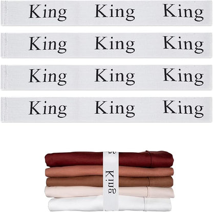 4PCS Bed Sheet Organizer Bands, Storage Labels and Sheet Keepers