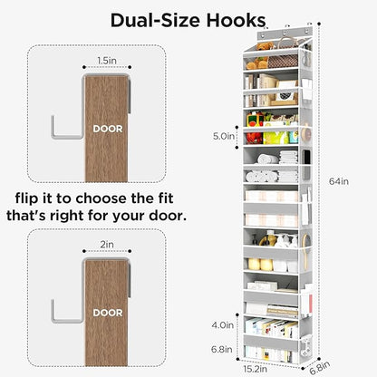Over The Door Organizer, 8 Shelf Door Hanging Organizers