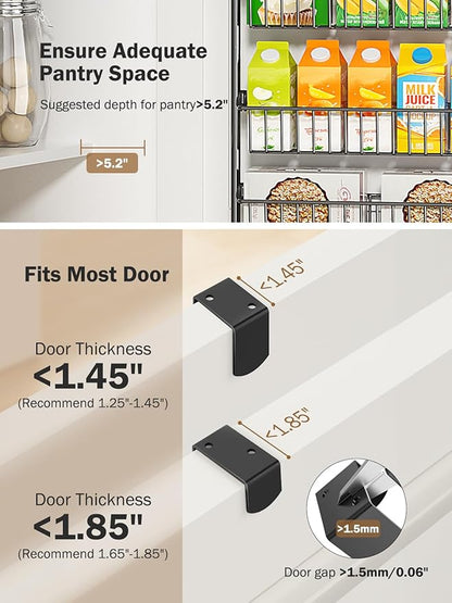 Delamu Over The Door Pantry Organizer, 9-Tier Pantry Door Organizers and Storage