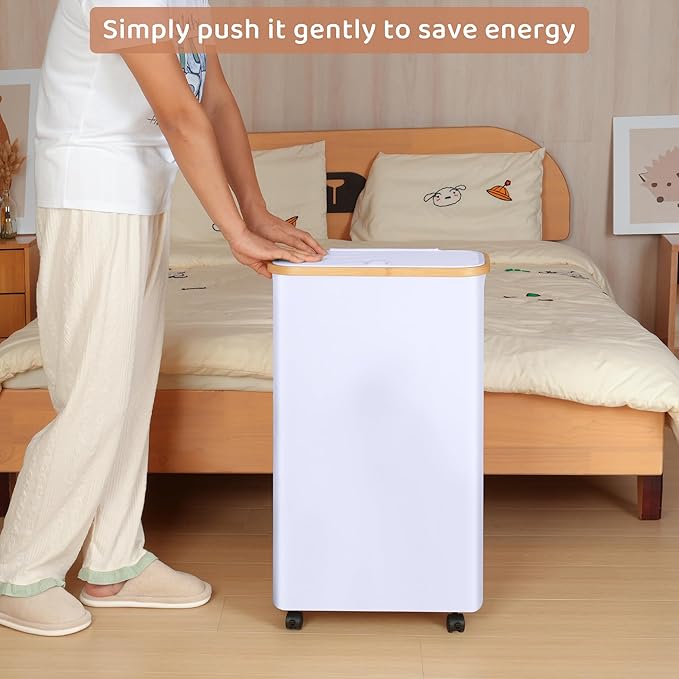 Slim Laundry Basket with Wheels, Narrow Hampers