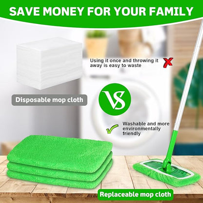 8 Pack Reusable Microfiber Mop Pads Compatible