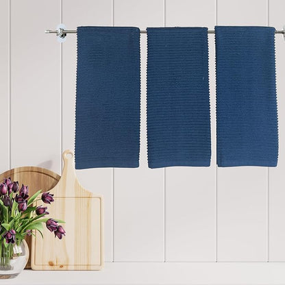 Serafina Home Royal Nautical Blue Kitchen Hand Dish Towels: Oversized 28" x 18"