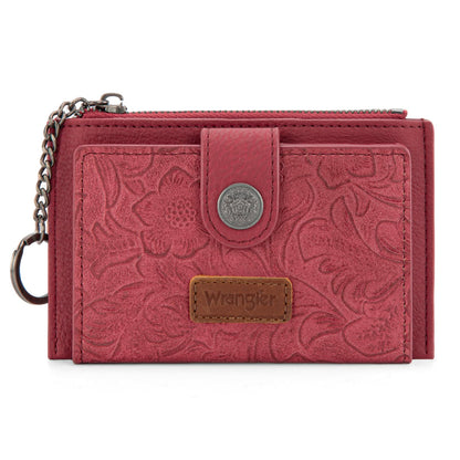 Montana West X Wrangler Credit Card Holder Western Floral Wallet for Women Small Keychain Card Wallet with Rfid Lining, Zipper Coin Pocket, Slim and Compact Easy to Carry