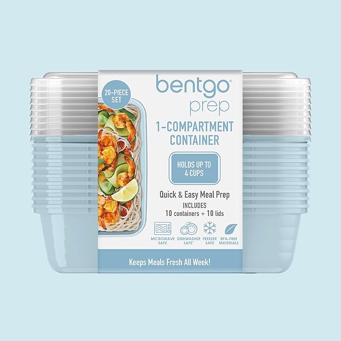 Bentgo Prep - 20-Piece 1-Compartment Reusable Meal Prep Containers