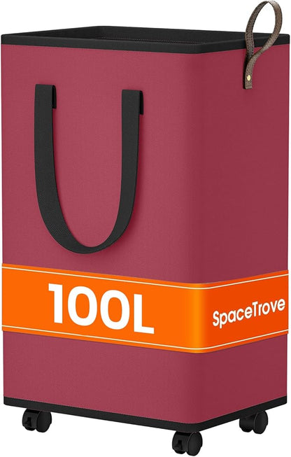 Laundry Basket with Wheels, Collapsible Laundry Baskets, Laundry Hamper with