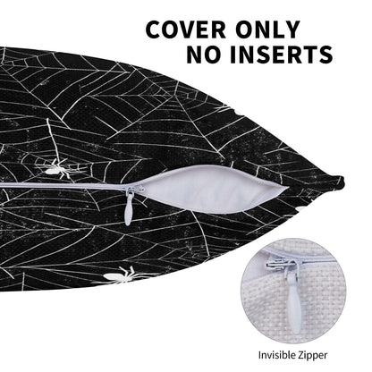 VIREOTHIA Halloween Spiderwebs Lumbar Pillow Covers 12x20 Set of 2 Black and White Decorative Throw Pillow Cover Spider Webs Rectangle Pillowcases Cushion Covers for Couch Bed Sofa Decor