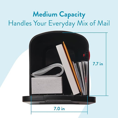 Architectural Mailboxes Parsons Post Mount Mailbox, Black, Medium | Durable plastic build with weather-resistant outdoor construction. USPS approved.