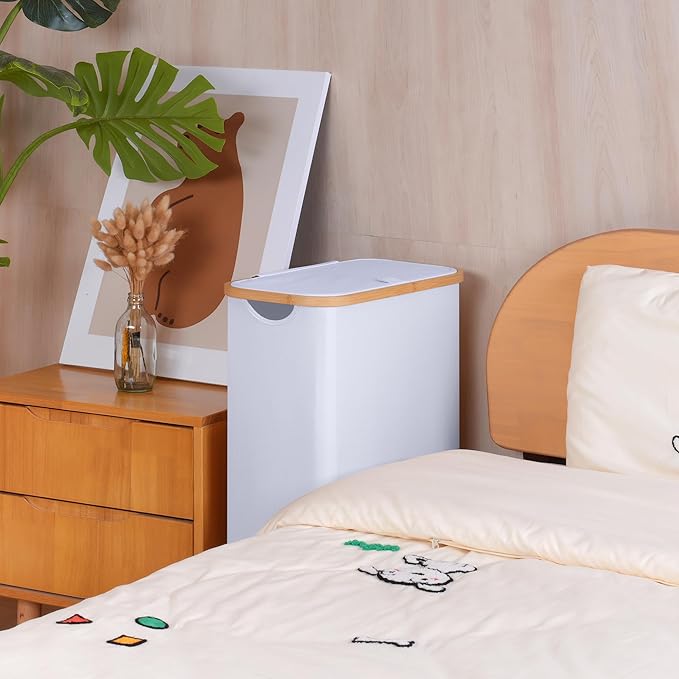 Slim Laundry Basket with Wheels, Narrow Hampers