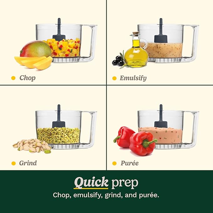 Cuisinart Mini-Prep Plus Food Processor, 24-Ounce Mini Food Processor to Chop Herbs, Vegetables, and Hard Cheese, 24-Ounce Work Bowl, Reversible Stainless Steel Blade, DLC-2ABC, Brushed Chrome/Nickel