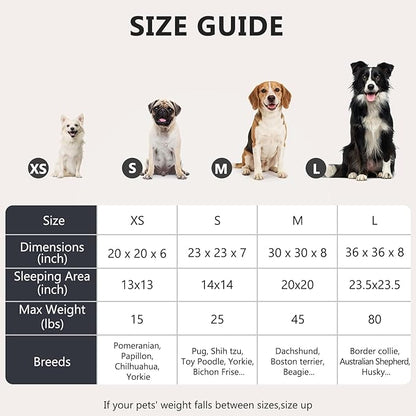 MIXJOY Orthopedic Dog Bed Comfortable Donut Cuddler Round Pet Beds Ultra Soft Washable Dog and Cat Cushion (20''/23''/30'') (23'', Brown)