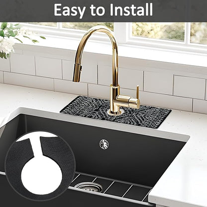 2PCS 15" X 5.5" Kitchen Sink Splash Guard Faucet Mat Aztec Super Absorbent Fast
