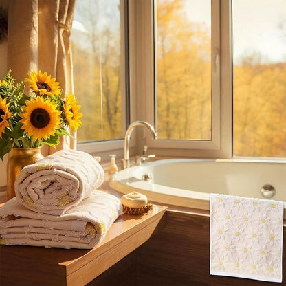 2 Pack Sunflower Hand Towels for Bathroom 14 x 29 in Spring Floral Flower