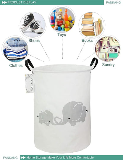 FANKANG Storage Basket, Nursery Hamper Canvas Laundry Basket Foldable