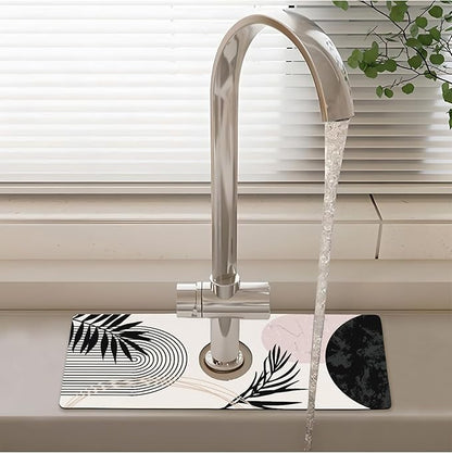 Patterned Sink Faucet Mat Kitchen Splash Guard Super Absorbent Drying Mat