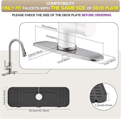 Kingmall Silicone Faucet Mat, Kitchen Faucet Mat