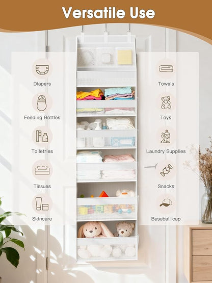 Criusia Over the Door Organizer, Heavy-Duty 6-Shelf Hanging Storage