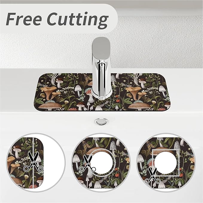 Kitchen Sink Splash Guard，Bobo mushrooms Faucet Mat Sink Gadgets-Super