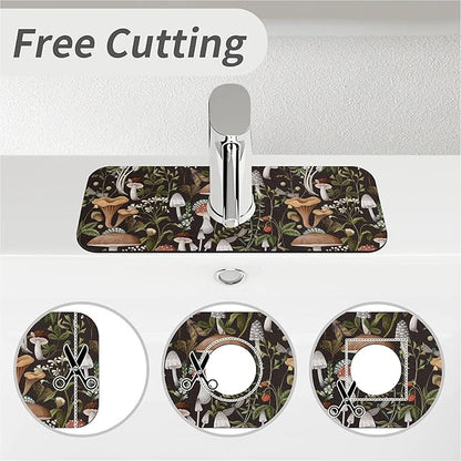 Kitchen Sink Splash Guard，Bobo mushrooms Faucet Mat Sink Gadgets-Super