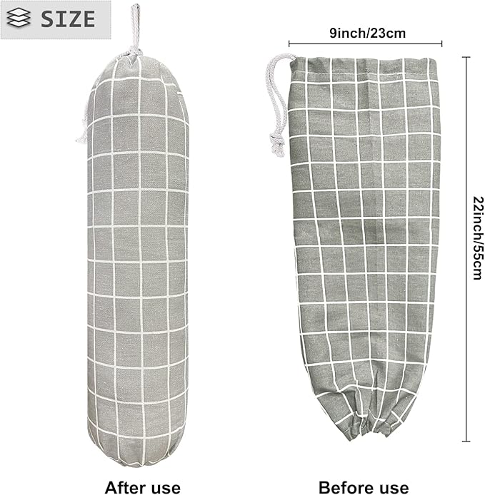 SYIPO Plastic Bag Holder, Wall Mount Organizer, Shopping Bags Carrier, Washable