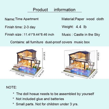 Spilay DIY Miniature House Kit for Adults, Miniature Dollhouse Kit