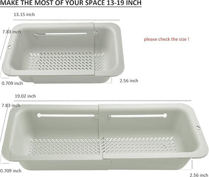 LASSHSWA Collapsible Colander for Kitchen, Over the Sink Strainer Basket for