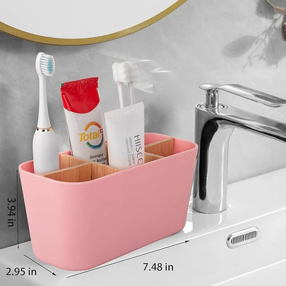 Toothbrush Holders for Bathrooms, Bamboo Tooth Brush Holder