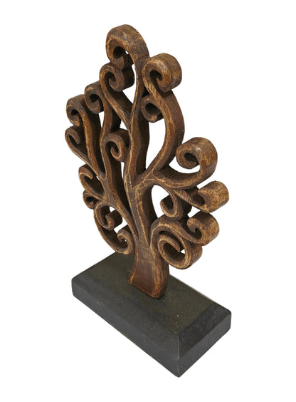 VANIYA CRAFTS® Wooden Carved Handmade Engraved Table Decor Table Sculpture Home Decor Statue for Living Room, Bedroom, Office Desktop, Cabinets (Walnut & Black)