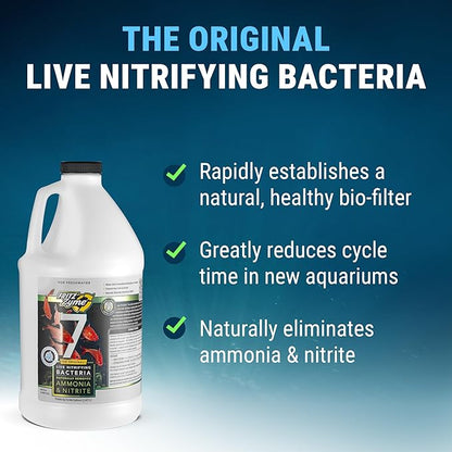 Fritz Aquatics FritzZyme 7 Live Nitrifying Bacteria Naturally Removes Amonia & Nitrite for Freshwater Fish (64-Ounce)