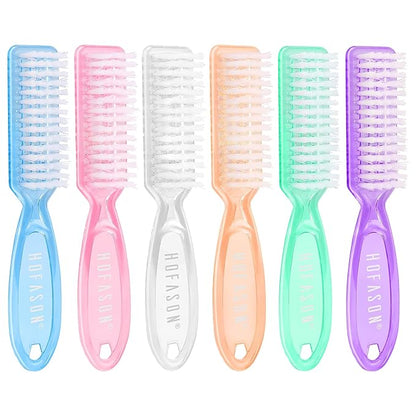 HOFASON 6 Pack Nail Brush for Cleaning Fingernails, Nail Brush Handle Grip
