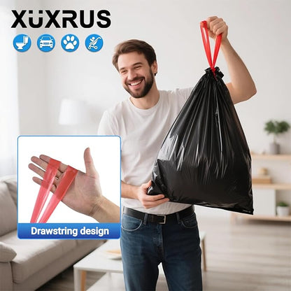 XUXRUS 1.5 Gallon Black Mini Trash Bags, Tear-Resistant, Easy Tear-Off