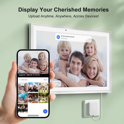 HOOCEN 15.6 Inch Smart Digital Calendar with FREE APP for Fridge & Wall Touch Screen, Magnetic Refrigerator Mount, Electronic Planner for Office Desk, Auto Sync Schedules, Family Chore Chart, White