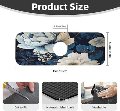Unique Flower Pattern Kitchen sink faucet pad, strong water absorption