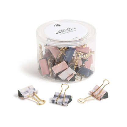 U Brands Fashion Binder Clips, Soft Dye with Gold Prongs, Office Organization Supplies, 32mm, 36 Count