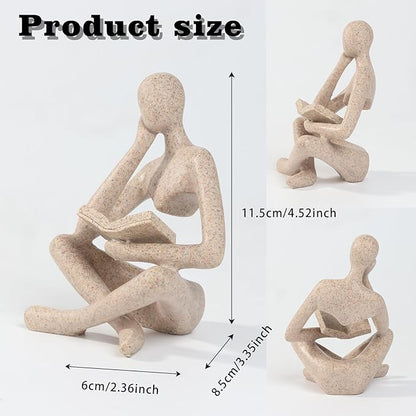 Fish Aquarium Decor Ornaments Minimalist Resin Sandstone Thinker Statue Fish Tank Decorations Small Accessories Abstract Home Decor Fish Toy for Betta Cichlid Goldfish Shrimps Hermit Crabs Turtle
