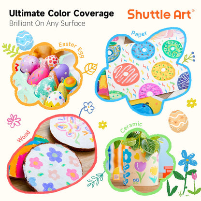 Shuttle Art Tempera Paint Sticks, 20 Pastel Colors, Solid Tempera Paint for Kids, Super Quick Drying, Works Great on Paper Wood Glass Ceramic Canvas