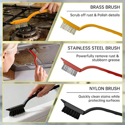 12Pcs Crevice Cleaning Brush Set, Hard Bristle Small Cleaning Brushes