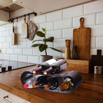 uxcell Wooden Wine Racks Countertop, 8 Bottle Wine Rack, Wine Bottle Holder Stand, Free Standing Wine Storage, Wine Shelf Organizer for Kitchen, Bar, Party