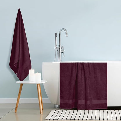 GLAMBURG Premium Cotton Oversized 2 Pack Bath Sheet 35x70-100% Pure Cotton