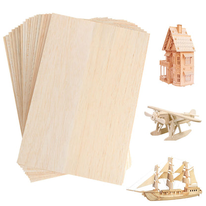20 Pack Balsa Wood Sheets, 8”x12”x1/16”, Thin Natural Unfinished Wood for Crafts, Hobby, Model Making, Wood Burning and Laser Projects, School Projects, Craft Project（200x300x1.5MM）