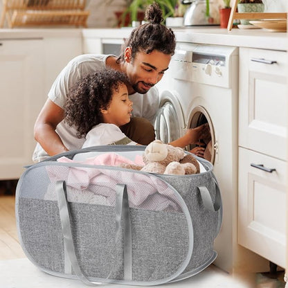 100L Collapsible Laundry Baskets, Tear Proof Pop Up Laundry Hamper