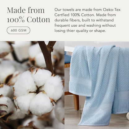 NY Loft 100% Cotton Towel Set 6 Piece | Super Soft & Absorbent Quick-Dry 2 Bath