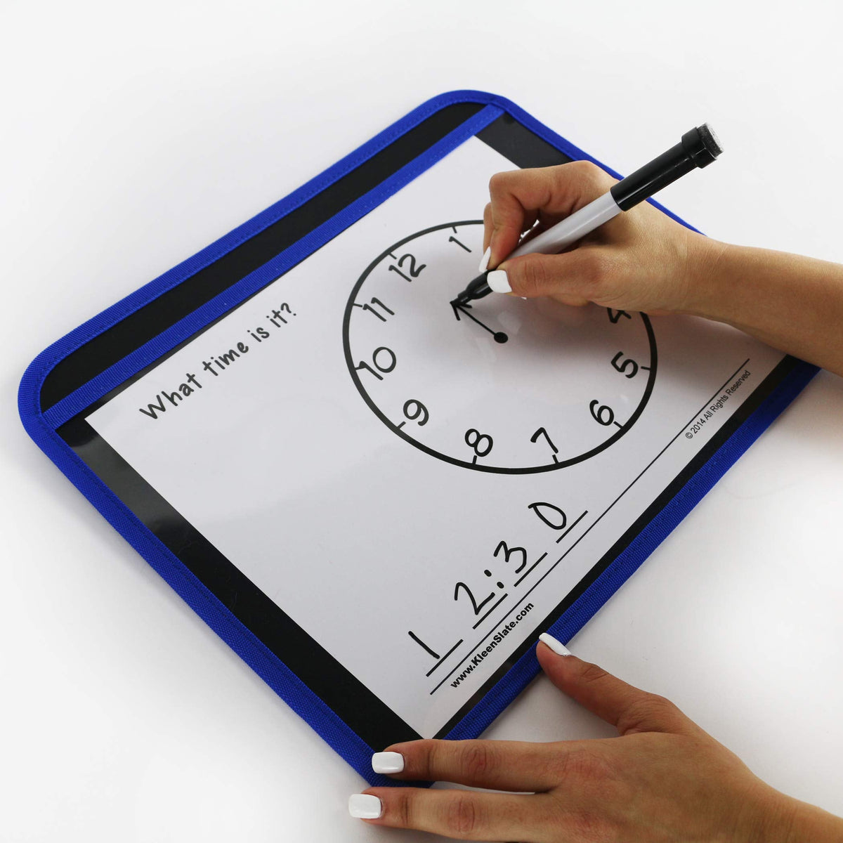 KleenSlate (8 Durable Dry Erase Pockets with Sturdy Back and Clear Vinyl Sleeve + (8) Dry Erase Markers with Erasers