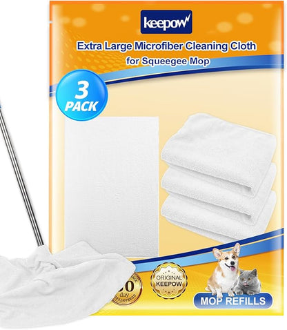 KEEPOW 3PCS Extra Large Microfiber Cleaning Cloth 30" x 20" Large Floor