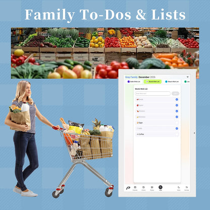 Digital Calendar, 21.5 inch Wall Planner & Chore Chart, FULL HD Interactive Touchscreen Display, Portable Smart Family Organizer, Event Planner, Perfect for Family Schedules - Wall Mountable, No Subscription (Free Magic Import)