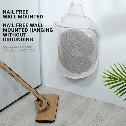 Hanging Laundry Bag Small Hanging Hamper Foldable Mesh Hamper Collapsible Wall