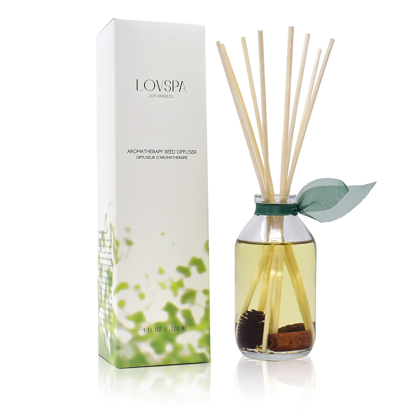 LOVSPA Reed Diffuser Set, Smoked Vanilla Scented Oil Diffuser with Sticks, Home Fragrance Accessories for Bathroom Shelf Decor, Aroma Diffusers for Home or Office Fall Decor, USA Made