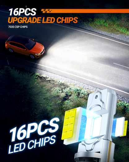 SEALIGHT H10 LED Fog Light Bulbs, 18000LM, 6500K Cool White, Pack of 2, Fits H10/9140/9145